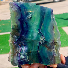 1.55LB Natural beautiful Rainbow Fluorite Crystal Rough slices stone specimens picture
