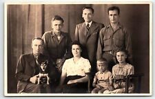 1945 FAMILY WITH CHILDREN AND DOG BELGIUM PHOTO RPPC POSTCARD P1992 picture