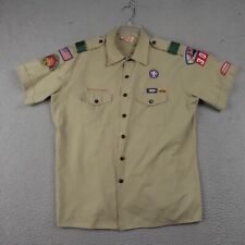 VINTAGE Boy Scouts Of America Scout Uniform Shirt Mens XL BSA Patches USA picture