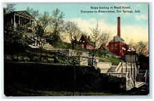 Hot Springs AR, Steps Leading To Band Stand Entrance To Reservation Postcard picture