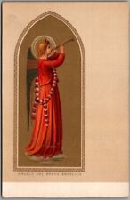1910s Italy ANGELO DEL BEATO ANGELICO Religious Postcard / Angel w/ Horn /Unused picture