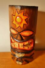 Wood Carved Tiki Idol Statue Mask SUN Sign Beach Bar Tropical Home Decor NEW picture