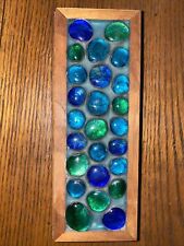 Striking Modern Hand Made GLASS MOSAIC PEBBLE Jewelry Trinket Box Preowned picture