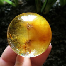 79g 38mm Amazing Natural Golden Hair Rutilated Quartz Crystal Sphere Ball Chakra picture