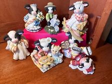 Enesco Mary's Moo Moos Cow Figurines Lot of 7 Collectibles Retired 1993-1999 picture