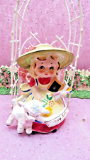 Vtg ARMARK MARY HAD A LITTLE LAMB Nursery Rhyme Girl TABLE BELL W CUTE Baby Lamb picture