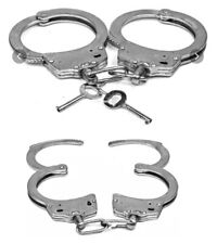 REAL Police Handcuffs SLIDING DOUBLE LOCK Professional SOLID STEEL Hand Cuff KEY picture