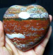 Rare 283G Natural Polished Orbicular Ocean Jasper Heart Reiki Healing WD468 picture