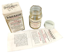Vintage BANARIN Cold Sinus Hay Fever Medicine EMPTY Bottle Box & Paper picture