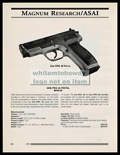 1999 MAGNUM RESEARCH One Pro .45 Pistol PRINT AD Original Advertising picture