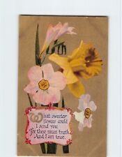 Postcard Love/Romance Greeting Card with Quote and Flowers Art Print picture