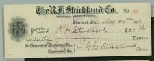 1907 R.F Strickland Co. General Merchandise Concord Bank Check GA  $20 47 picture
