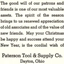 c1920s Dayton O Paterson Tool Christmas Greetings Card Sample Arthur Thompson 5A picture