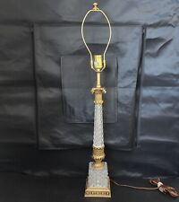 Vintage Mid-Century Hollywood Regency Style Crystal Brass Neoclassical Lamp 25
