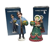 Kurt Adler Candlestick Caroler Caroling Christmas Pair Couple IN BOXES picture