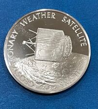 SMS II SATELLITE FLIGHTS SERIES PROOF AMERICA IN SPACE STERLING SILVER COIN picture
