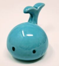 Happy Little Blue Whale Glazed Ceramic Collectable Figurine Or Aquarium Decor picture