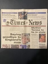 Vintage Newspaper Saying goodbye to England’s rose Princess Diana 9/7/1997 picture