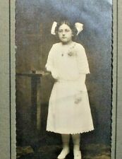 C.1920s. Adorable Young Woman. White Dress. Vintage Photograph.Trifold. picture