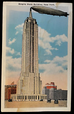 Vintage Postcard 1931 Empire State Building with Docked Blimp, New York City, NY picture