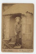 Antique Circa 1880s ID'd Cabinet Card Young Boy in Cute Outfit Hat Ephrata, PA picture
