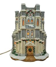 Christmas Village St Peters Cathedral Hand Signed Collectible Light Sound RARE picture