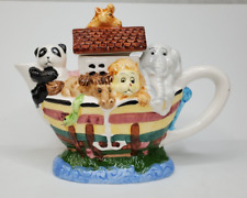 Vintage Noah's Ark Teapot New World Specialties Ceramic NIB 1995 picture