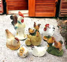 Chicken Figurine Lot Hen Rooster Farmhouse Cottagecore Chicken Collection picture