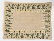 1920s Arts and Crafts Mission Style Linen Embroidered Pillow Case Daisies picture
