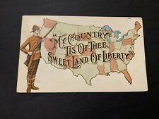 1918 My Country Tis Of Thee Sweet Land Of Liberty Patriotic Postcard picture