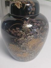 Vintage Toyo Japan Hand Painted Sake Bottle  Dragonfly Flowers 5