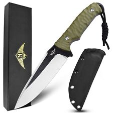 KOMWERO Outdoor Hunting Knife, 4.52 Inch Blade D2 Steel, Fixed Blade Knife wi... picture