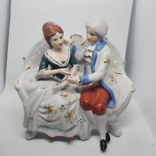 Vintage Porcelain French Provencal  Figurine Romantic Couple Lovers  W/ Couch picture