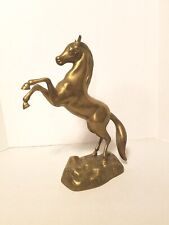 Vintage Rearing Stallion Brass Horse Sculpted Statue 15