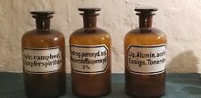 Vintage Chemistry Bottles Brown German Labels picture