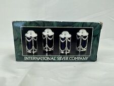 International Silver Co Majesty Cobalt Blue Glass Salt&Pepper Shaker Set NIB B7 picture
