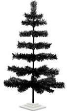 36'' Black Christmas Tree Tinsel Feather Style Holiday Tree 3FT Table-Top picture