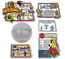 North Dakota Six-Piece State Magnet Set by Classic Magnets, Includes 6 Designs picture