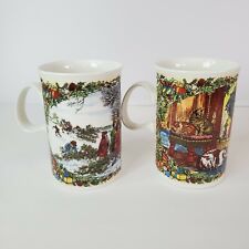 DUNOON Stoneware Christmas Cups Mugs Christmas Cheer Series Scotland Set of 2 picture