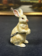 Vintage Rabbit Enamel Bejeweled Trinket Box. picture