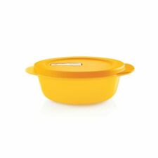 NEW TUPPERWARE crystal wave yellow with yellow seal ONE 2.5 cup round picture