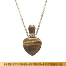 10x Natural Tiger Eye Quartz Crystal Heart Healing Energy Pendant Necklace Stone picture