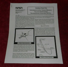 NASA Facts Ulysses Mission Radioisotope Thermoelectric Generator RTG Info 1990 picture