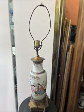 Vintage Antique Chinese   Asian First republic porcelain urn vase lamp picture