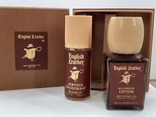 Vintage Mem English Leather Lotion Deodorant 4 oz Collectible Bottle Gift Set picture