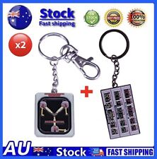 Back to the Future Flux Capacitor & Time Circuits Metal Keyring Set BTTF 2pcs picture