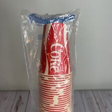 NEW Vintage Coca Cola 100 Count Wax Paper Cups Classic Coke 10oz Red Dixie NOS picture