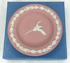 Vintage Wedgwood Jasperware - Pink Bermuda Longtail Bird Tray Trinket Pin Dish picture
