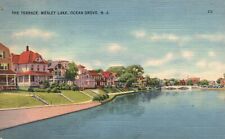 Ocean Grove, NJ, The Terrace, Wesley Lake, Linen Vintage Postcard b2951 picture