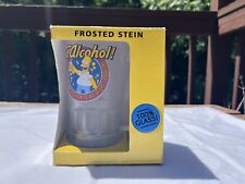 Vintage The Simpsons *To Alcohol* Homer Simpson 16oz Frosted Glass Beer Mug 2002 picture